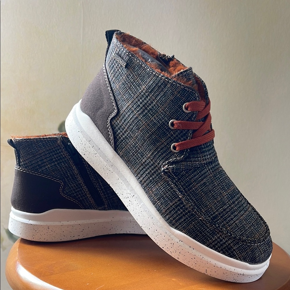 Romika Helsinki 02 Kombi Plaid Brown High-Top Shoe Booties